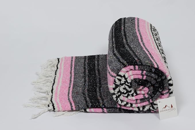 Open Road Goods Bulk Falsa Blankets - Handwoven Authentic Mexican Falsa - Great for Weddings, Yoga, Beach, Picnics, or Mexican Throw! (Pink, 7 Pack)