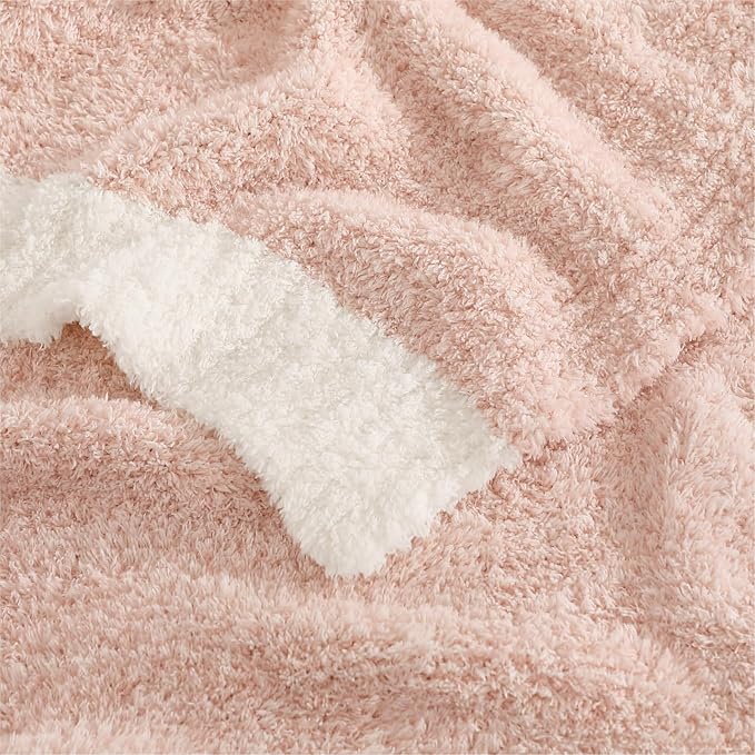 Soft Twin Blanket for Bed-Cozy Warm Reversible Knitted Blankets | Lightweight Fluffy Decor for Women, Mom, Her & Girls, Sofa, Chair, Couch, 60x80in,Cationic Dyeing Pink