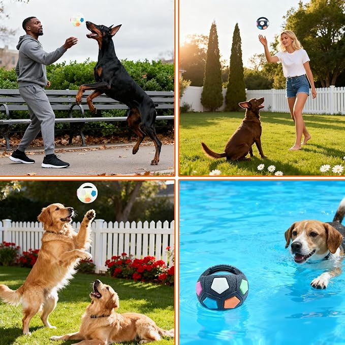 The Mellow Dog Calming Ball with Handle, Mellow Dog Calming Ball,Squeaky Floating Rubber Balls,Interactive Balls for Dogs Playing,Water Play,Training & Outdoor Games (Black)