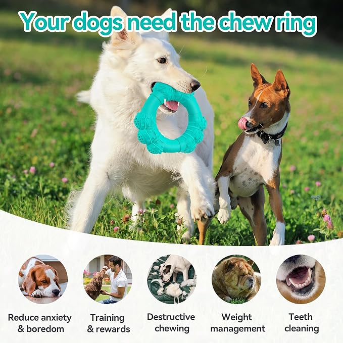 Indestructible Dog Chews - Super Duty Chew Toys for Aggressive Dogs, Puppy Teething Relief & Interactive Play