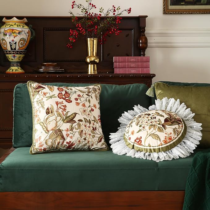 Designer Velvet Throw Pillow Covers,Set of 2,Diameter 16"-Grace D | Pillow Cover,Concealed Zipper Design,Dragonfly Pattern,Sofas,Bedroom,Living Room,Lounge Chairs,All Season Home Decor