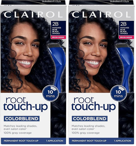 Clairol Root Touch-Up by Nice'n Easy Permanent Hair Dye, 2B Blue Black Hair Color, Pack of 1 (Pack of 2)