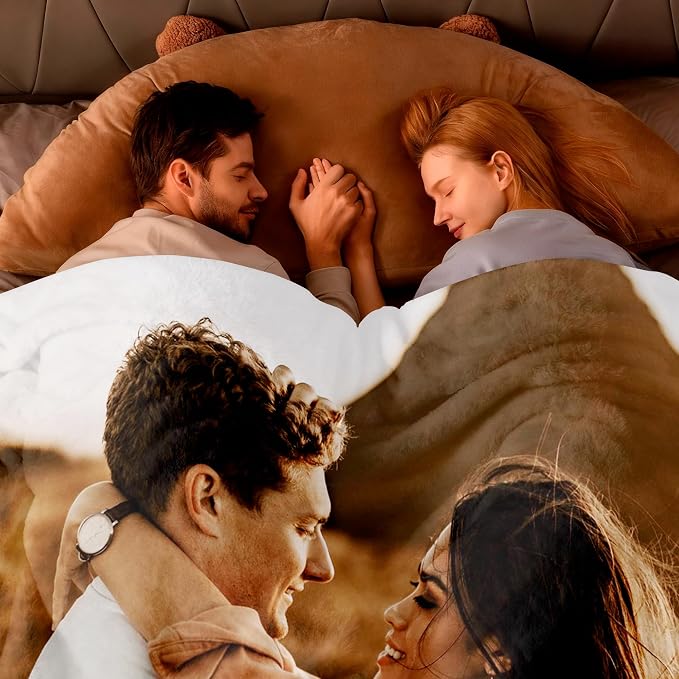 SHIPS NEXT DAY Custom Blanket with Picture Text Personalized Throws Blanket with Photos Customize Blanket Customizable Blankets Customized Gifts for Mom Dad Couple Girlfriend Boyfriend Wife Husband