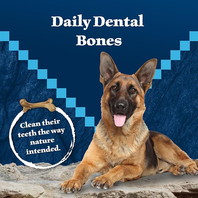 Blue Buffalo Wilderness Mini Dog Dental Chews, Grain-Free, 27 oz | Reduces Tartar & Plaque, Freshens Breath, Sized for Dogs 5-15 lbs., No Artificial Preservatives