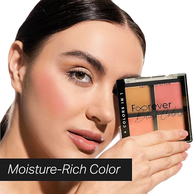 Forever 24-Hour Waterproof Blush Palette with Matte Long-Lasting Powder Blush Formula, 0.63 Oz