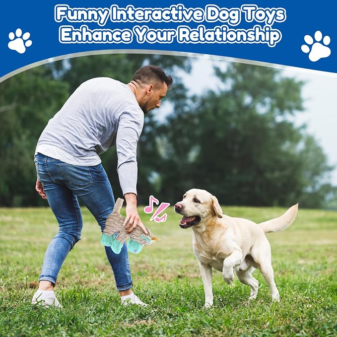loncoldy Dog Toys, Interactive Dog Squeaky Toys, Tough Crinkle Stuffed Animal Chew Toy for Medium, Small, Puppy Breeds, Plush Toy to Keep Them Busy, Pet Toys for Dogs