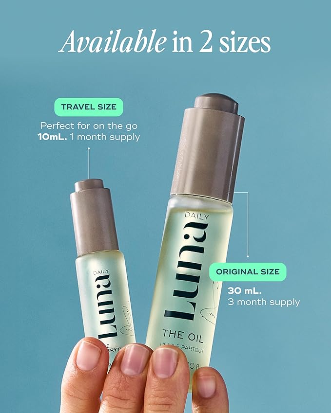 Luna Daily Mini Ingrown Hair Oil (10ml) | Travel-Size Multi-Purpose Hydrating Oil | Soothes Razor Bumps, Stretch Marks, Prevents Ingrown Hairs & Softens Dry Skin | Jojoba & Omega-Rich Botanicals