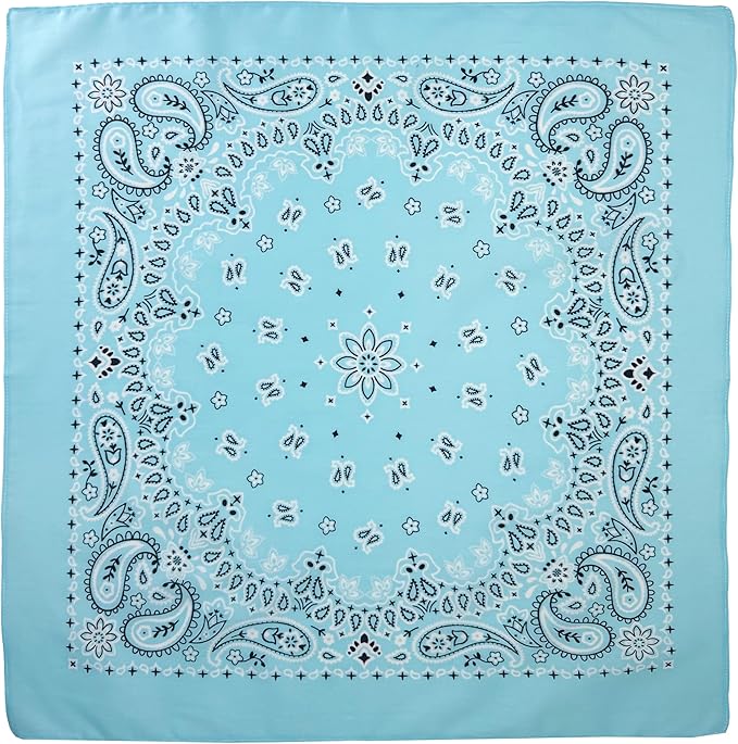 Gift Packaging Bandana for Men Women - 100% Cotton, Paisley, 22x22 In, 1 Pack - Large Bandanna Handkerchief Cowboy Hanky