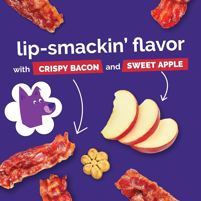 Fruitables Baked Dog Treats, Low Calorie Treats, Apple & Bacon Flavor, 12oz | Healthy Dog Treats, Training Treats, Crunchy Dog Biscuits, Limited Ingredient Recipe, Healthy Puppy Snacks, Made in USA