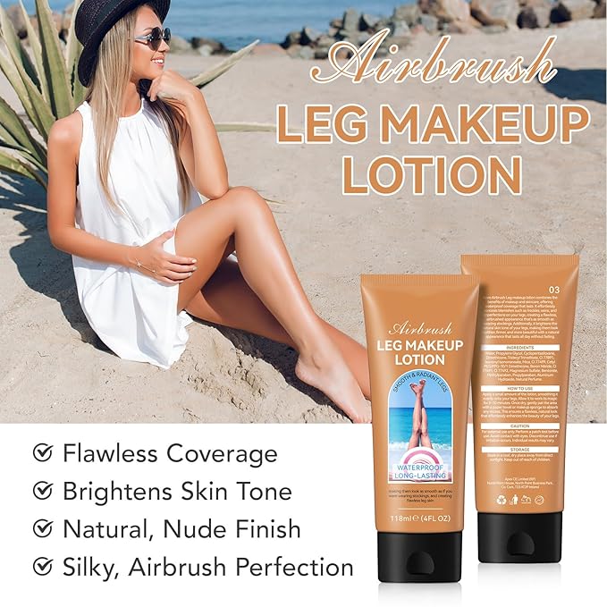 Leg Makeup Waterproof No Transfer - Tattoo Cover Up Makeup - Body Perfector - Long Lasting - Even Skin Tone (#03 Bronze)