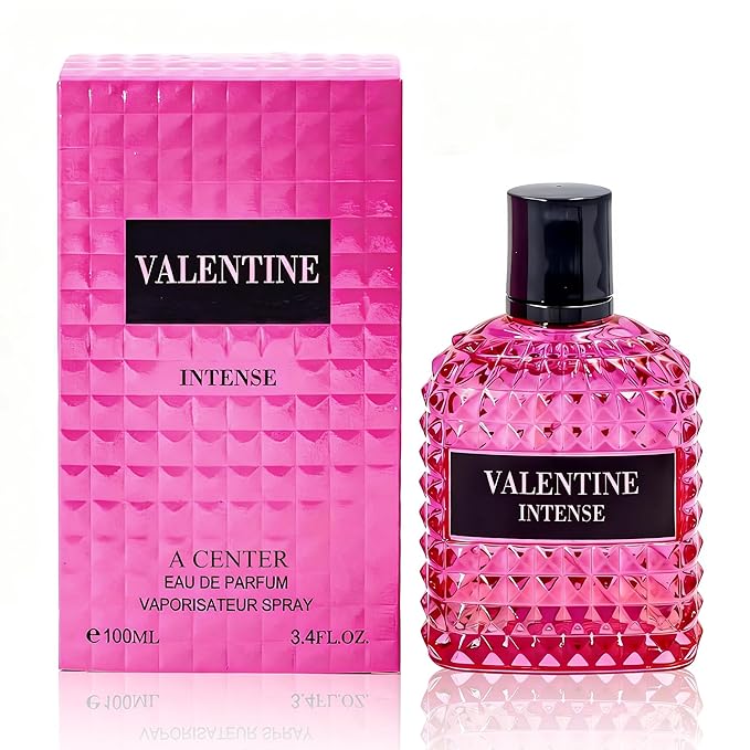 A CENTER Valentine Intense Women's EDP perfume| 3.4 Fl Oz Floral Gourmand Cologne | Rose Vanilla Woody Scent Gift for Her Long Lasting Cologne for Daily Use
