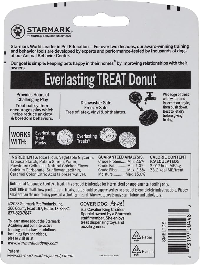 Starmark Everlasting Treat Donut Chew Toy for Small Dogs Under 15 pounds