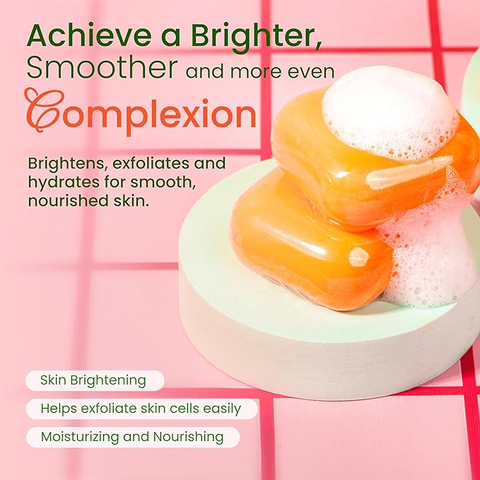 Koji White Kojic Acid & Papaya Skin Brightening Soap, Exfoliating Facial Bar, Radiant Skin, Rejuvenates, Moisturizer, Even Tone Cleansing Bar with Hyaluronic Acid, Vegan Soap, 2.82 oz (2 Bars)