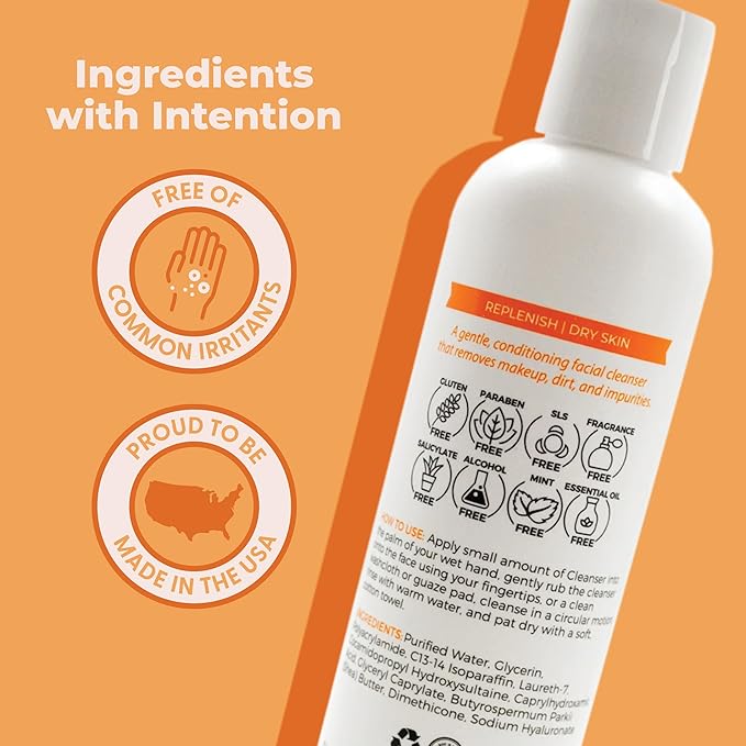 Cleure Lotion Cleanser for Dry Sensitive Skin, Free of Fragrance, Gluten, Paraben, Salicylate and Non Comedogenic (8 oz, 2 Pack)
