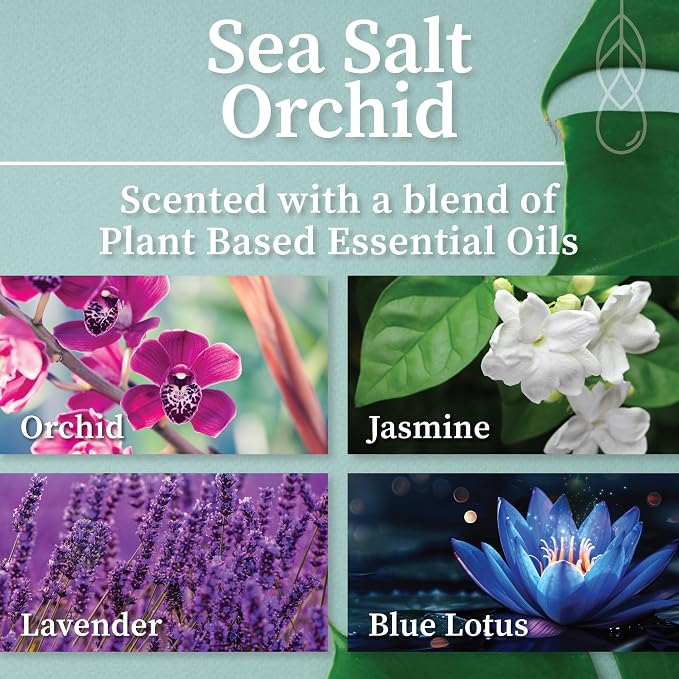 Hemlock Park Sea Salt Orchid Apothecary Scented Candle | Crackling Wood Wick, Botanical Fragrance & Coconut Apricot Wax | Up to 60 Hour Burn Time | 8 oz | Made in USA