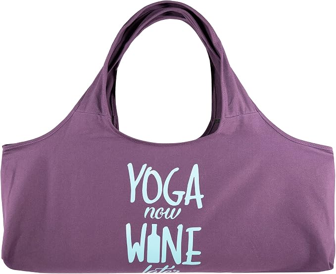 Wild Essentials Yoga Bag, Exercise, Tote, Large Carrier, Shoulder Strap, Inner Pocket, Fits Most Mats, Recycled Cotton Canvas