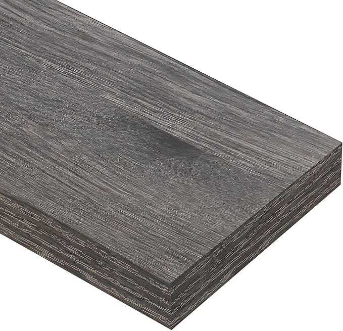 QEEIG Bathroom Floating Shelves for Wall - 15.7" Wall Mounted Shelf Over Toilet Farmhouse Home Decor Display Bookshelf Small 15.7 x 6.7 inch Set of 2, Grey (008-40GY)
