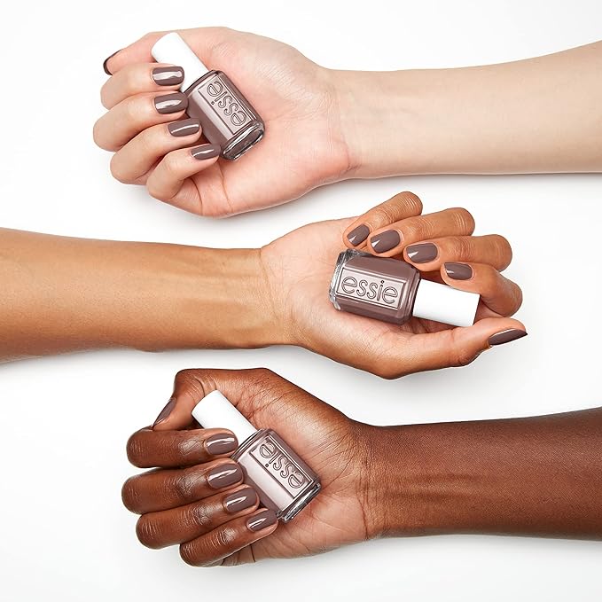 essie Nail Polish, Salon-Quality Grayish Brown Nail Polish, Vegan, Crochet Away, 0.46 fl oz
