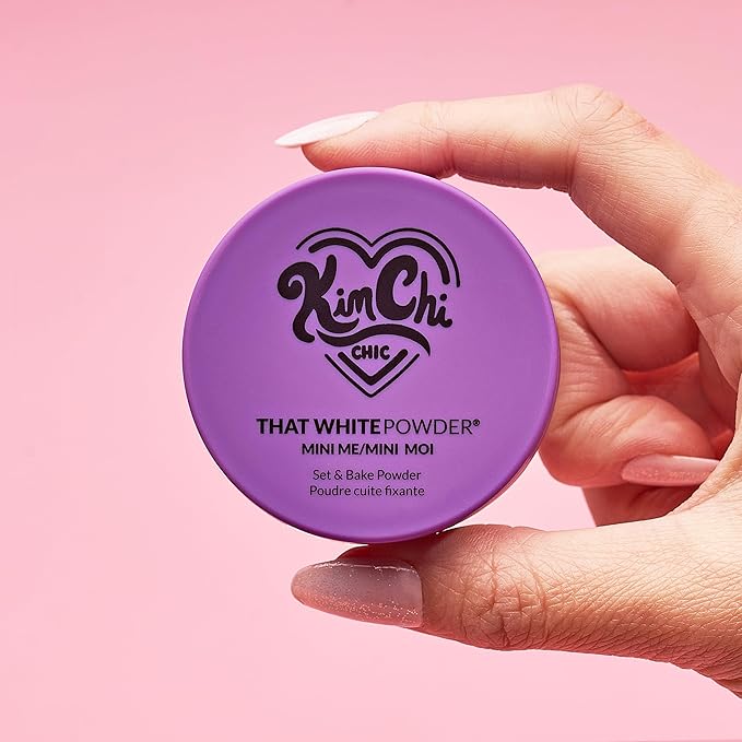 KimChi Chic Beauty Mini Me That White Powder - Loose Face Powder, 01 No Color - Medium Coverage, Radiant Finish, All Skin Types, Paraben Free, Vegan