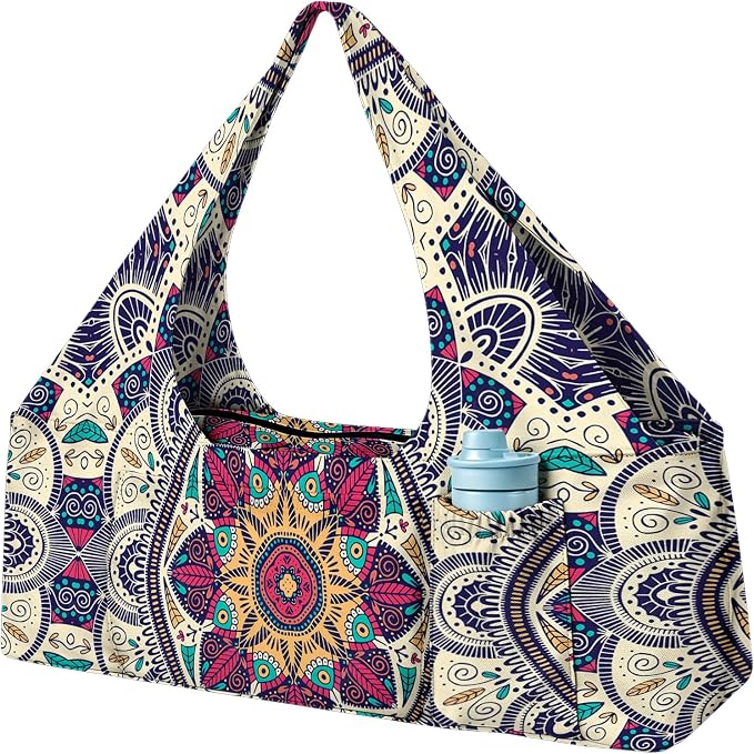 Yoga Mat Bag Large Yoga Bag and Carrier with Strap Zipper and Pockets Fits All Your Stuff Yoga Tote Pilates Bags for Women Fit Most Size Mats