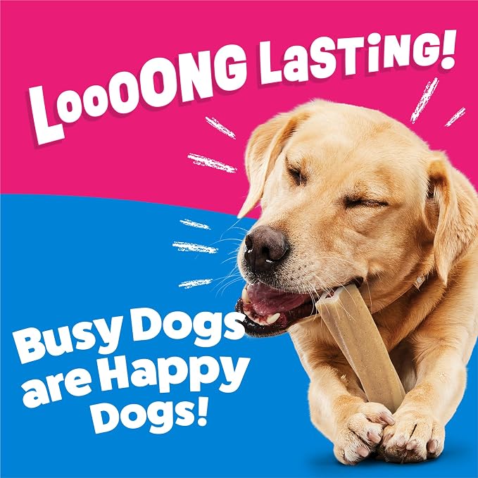 Purina Busy Bone Adult Large Dog Chew Treats, Original, 6 ct Pouch | Rawhide free chew with a real meat center for dogs 35+ lbs, long lasting chew that helps clean teeth
