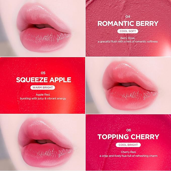 lilybyred Balming Dewy Tint | Korean Semi-Glow Lip Stain, Velvet to Soft Glow Texture, Sheer Buildable Color, Moisturizing & Lightweight, Natural Flush Look, Non-Sticky, 0.21 oz. (06 Topping Cherry)