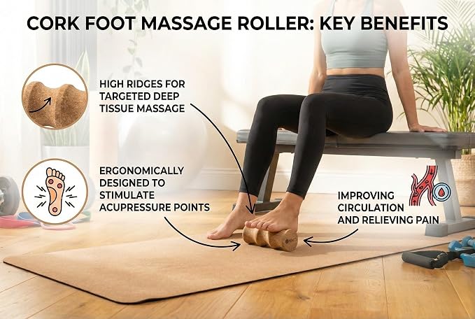 NINTI Foot Massage Roller | Deep Tissue Massage, Plantar Fasciitis, Neuropathy, Circulation