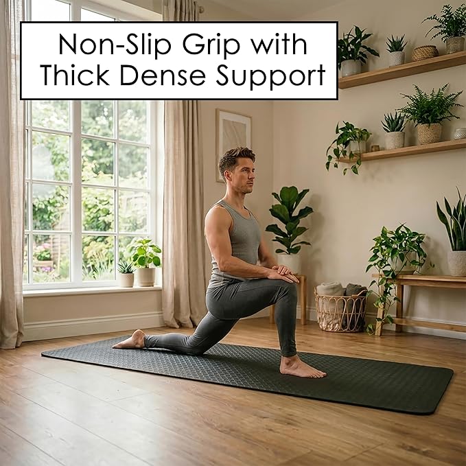 Tatago Extra Thick Yoga Mat Wide & XL-Our 10mm Extra Large Yoga Mat Thick Extra Wide And Long For Total Joint Cushioning. A Large Exercise Mat Thick And Perfect For Home Workout Pilates Or Studio.