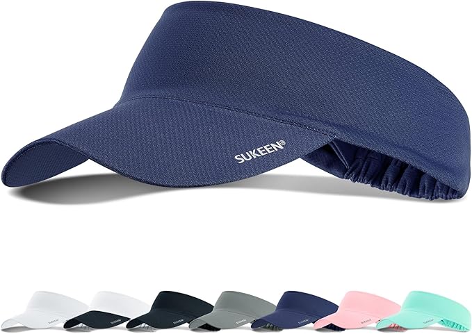 Sukeen Cooling Stretchy Sun Visor for Women Men UV Protection Cooling Hat | Lightweight quick-dry free size vizor with instant cooling, sports visor hat for golf, tennis, cycling, running, pickleball