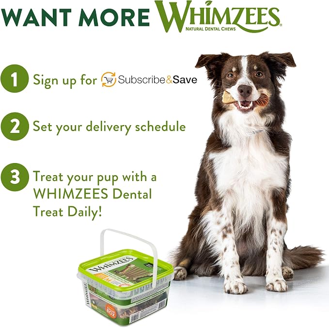 Whimzees Wellness Variety Pack Natural Dog Dental Treat, Chews, Freshens Breath, Medium Size, 29.6 oz Box, 28 Count