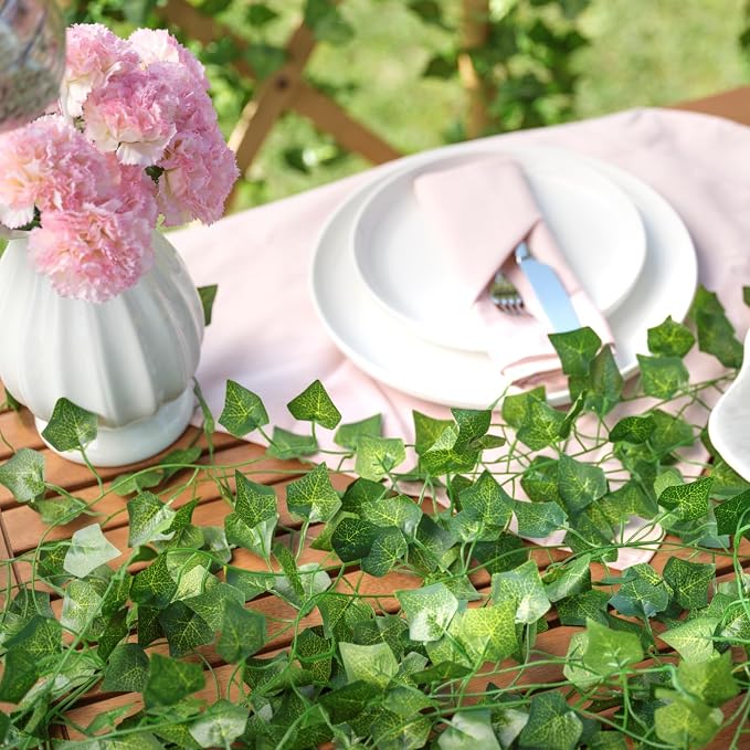 72 Pack 504Ft Artificial Ivy Fake Vines,Ivy Garland Greenery Garland Fake Hanging Plants Vines Aesthetic Green Leaves for Bedroom Wedding Party Garden Wall Decor
