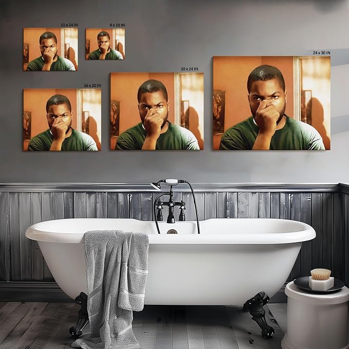 Funny Bathroom Canvas Wall Art, Toilet Paper Humor Poster, 20x24 Inch | Hilarious bathroom comedy decor and modern toilet artwork, gag gift for home, guest bath or office, Humor Style-09