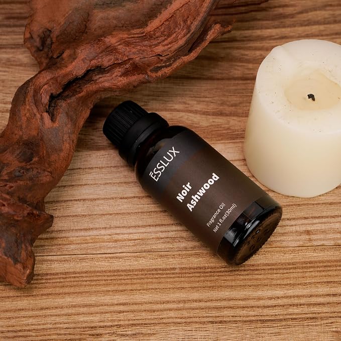 Fragrance Oil, ESSLUX Noir Ashwood Large Single Essential Oil 30ml, Vanilla Aroma Candle Making Scents, Middle Eastern Scented Oils for Home for Diffuser, Massage, Soap, Perfume, Humidifier