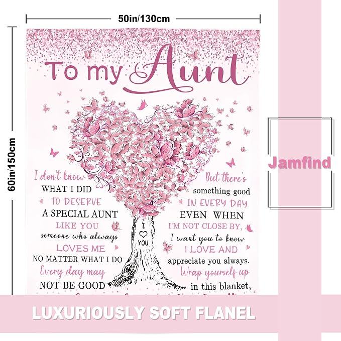 Aunt Gifts, Auntie Gift Ideas, Best Aunt Birthday Ever Gift for Women, Christmas Birthday Gifts for Aunts from Aunt Nephew, Aunts Blanket 60"x 50"