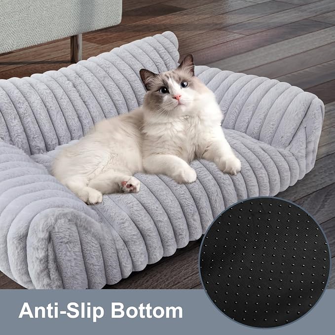 Cute Dog Couch for Medium Large Dogs,Dog Cat Couch Sofa,Dog Bed,L,Grey | Dog Couch Bed with Removable Washable Cover,Cute Fluffy Pet Sofa Cat Couch Bed,Washable Dog Bed Medium Large Size Dog