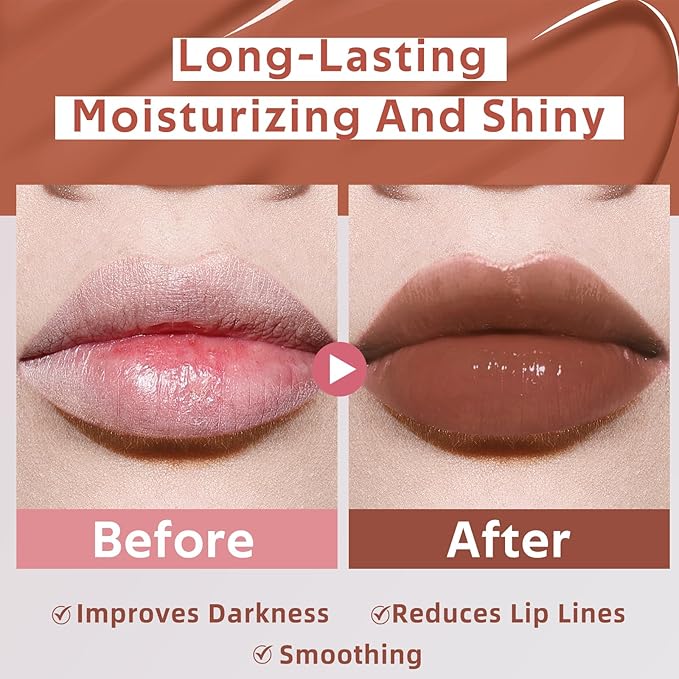bayfree Hydrating Tinted Lip Oil, Korean Lip Gloss with High Shine & Pigmented Color, Lightweight Non-Sticky Formula for Dry Lips, Vitamin E Enriched for All-Day Moisturizing, Vegan & Cruelty-Free