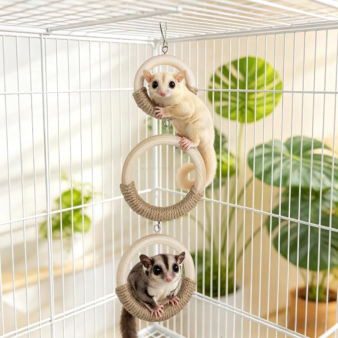 Mygeromon Sugar Glider Toys Climbing Ring Rat Cage Accessories