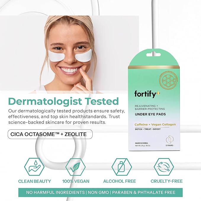 Under Eye Patches For Puffy Eyes and Dark Circles - Caffeine, Collagen & Zeolite - 3-in-1: Detox, Treat, Boost - Dermatologist Tested, Anti-Aging, Anti wrinkle Patches- 10 Pairs