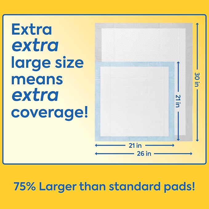 OUT! PetCare XXL Puppy Pads, Heavy Duty Pee Pads for Dogs, 26x30, 30 Count | Dog Pee Pads, Leak Proof, Potty Training, Housebreaking, Heavy Duty, Dog Training Pads, Extra Large, Puppy Essentials