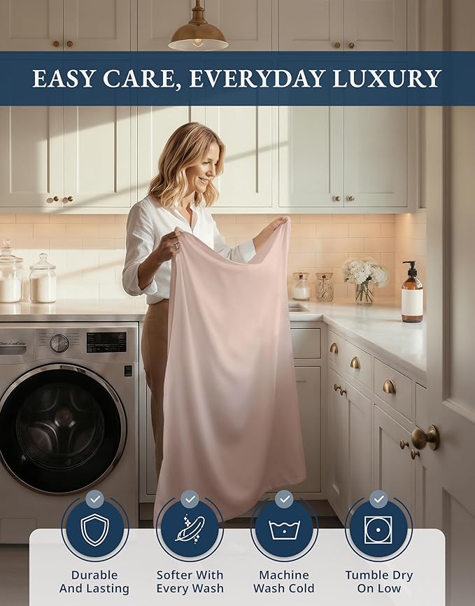 LANE LINEN Luxury 100% Egyptian Cotton Bed Sheets Twin Size - 1000 Thread Count, Fully Elasticized Reinforced 15" Extra Deep Pocket Twin Sheets, Soft & Comfy Sateen Weave for Silky Finish-Sepia Rose