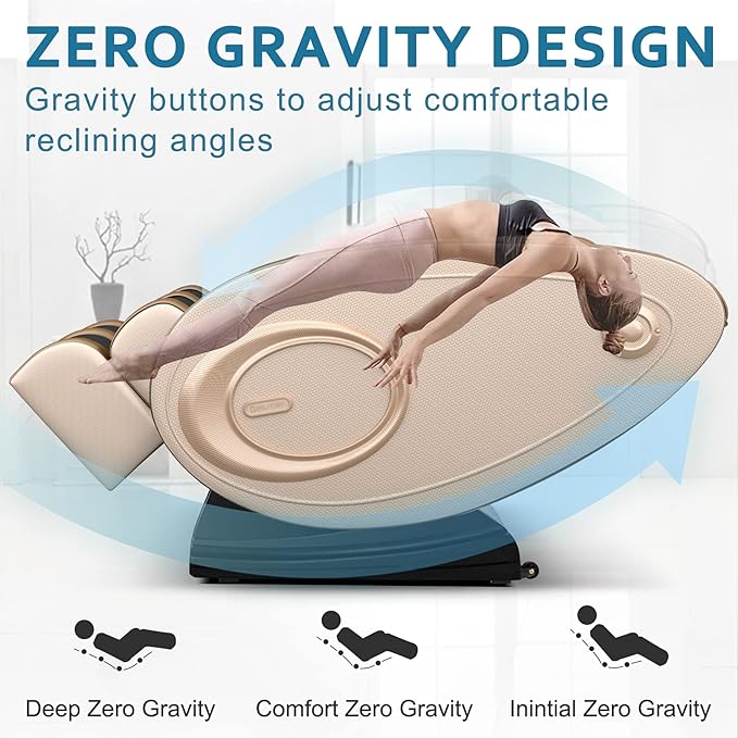 Massage Chair Blue-Tooth Connection and Speaker, Recliner with Zero Gravity with Full Body Air Pressure, Easy to Use at Home and in The Office