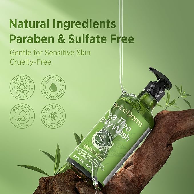 Roycederm Antifungal Body Wash & Soap, Antibacterial, Tinea Versicolor, Tea Tree Body Wash, Back Acne, Folliculitis, For Jock Itch, Athletes Foot, Body Odor, Ringworm