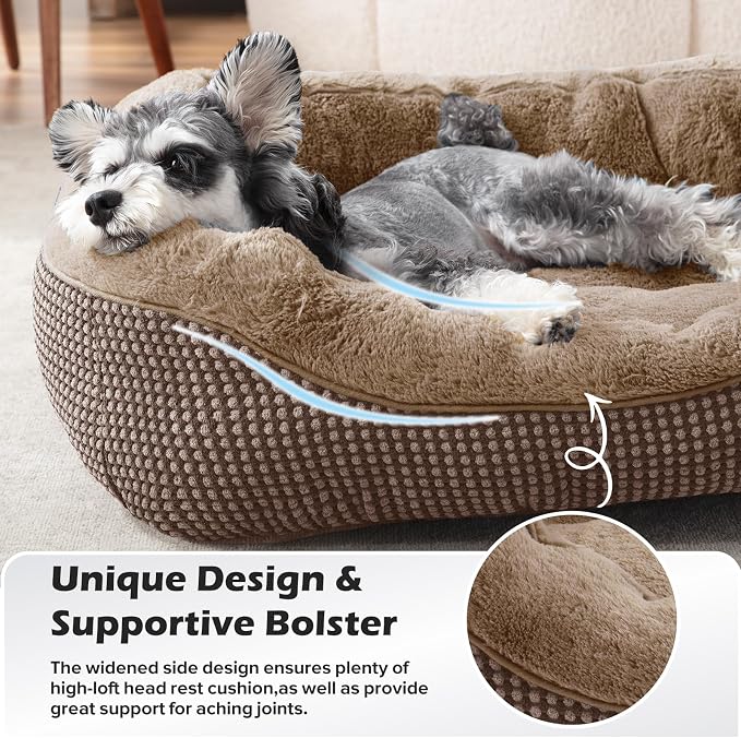 Large Dog Beds Large Sized Dog, Washable Orthopedic Warming Soft Sleeping Durable with Anti-Slip Bottom