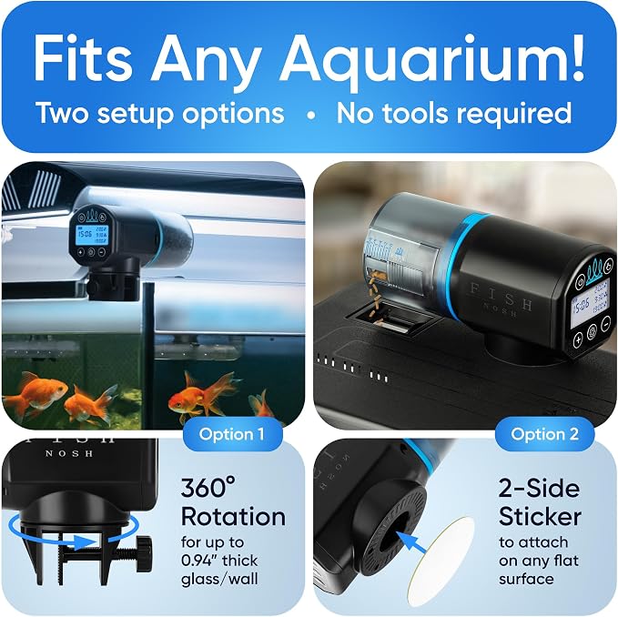 Automatic Fish Feeder for Aquarium - New Generation 2026, Auto Food Dispenser with Timer for Small Tank, Big Aquariums & Pond (Blue)