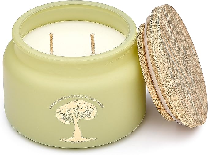 Palo Santo Meditation and Yoga Candle for Cleansing and Protection - 50 Hour Clean Burning Soy Wax - 2-Wick Spiritual Aromatherapy Smudge Candle with Guided Materials -9.5oz
