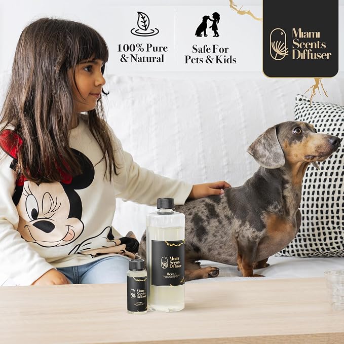 Ocean Whisper Essential Oil Refill Luxury Hotel Inspired, Long Lasting Aroma for Home Office Diffuser, 120ml Fresh Blend of Sandalwood, Cardamom, Patchouli and Jasmine Scent for Wellness Aromatherapy.
