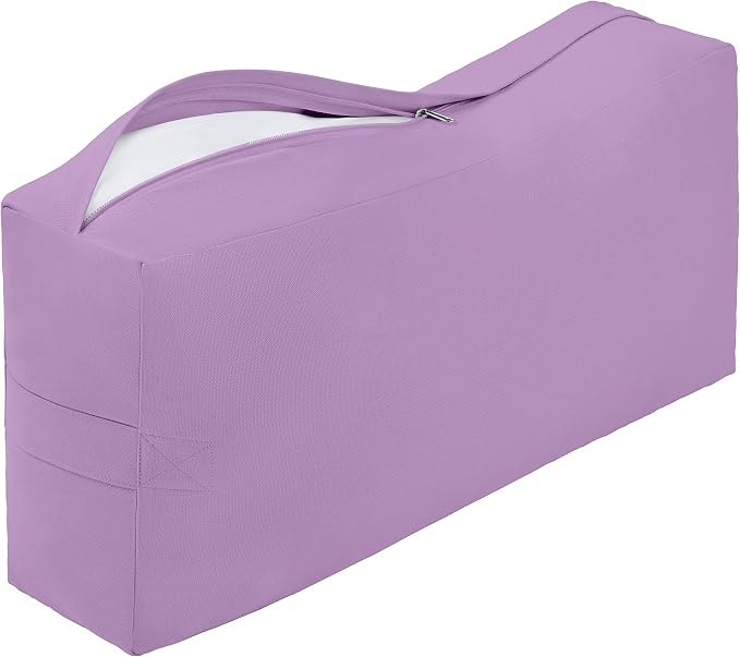 Retrospec Sequoia Meditation Cushion & Yoga Bolster Pillow With Cotton Cover - Supportive 24x12x6in Rectangle for Spine Relief, Joint Support & Posture - Machine Washable With Carry Handle