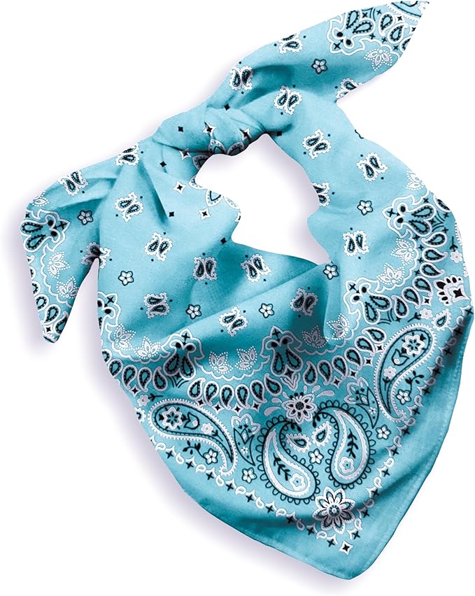 Gift Packaging Bandana for Men Women - 100% Cotton, Paisley, 22x22 In, 1 Pack - Large Bandanna Handkerchief Cowboy Hanky