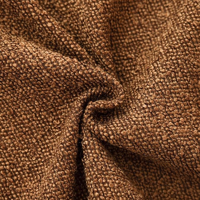 Foindtower Pack of 2 Modern Textured Boucle Throw Pillow Covers Accent Solid Decorative Pillow Cases Cozy Woven Couch Cushion Case for Chair Sofa Bedroom Living Room Home Decor 20x20 Inch Hazel Brown