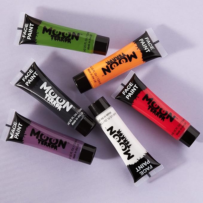 Halloween Face Paint Body Paint by Moon Terror - Midnight Black - SFX Make up, Special Effects Make up - 0.40fl oz